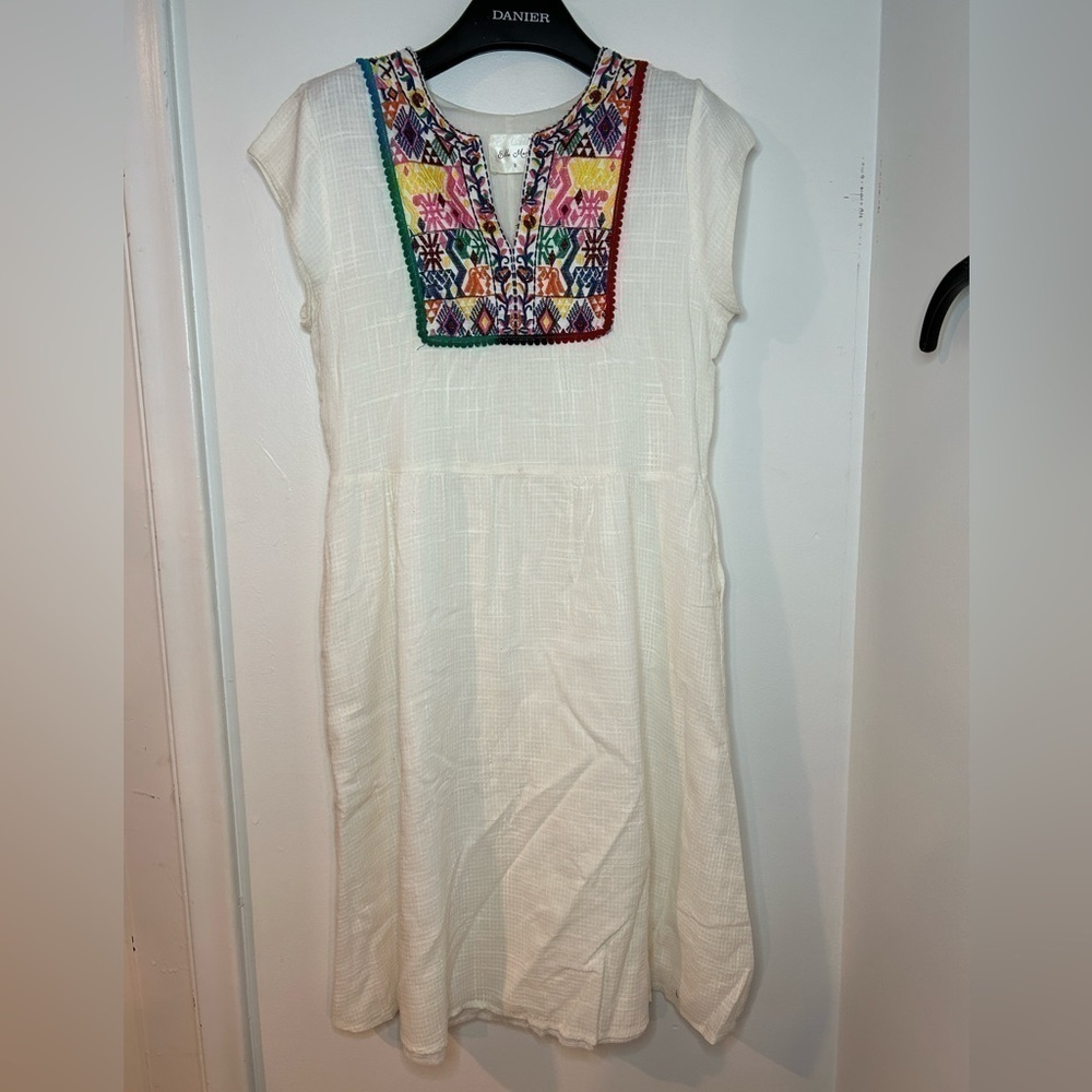 Ella Mara embroidered dress Size S cotton made in USA